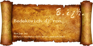Bedekovich Áron névjegykártya