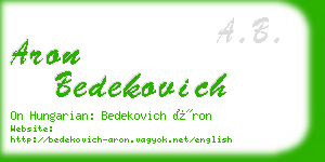 aron bedekovich business card